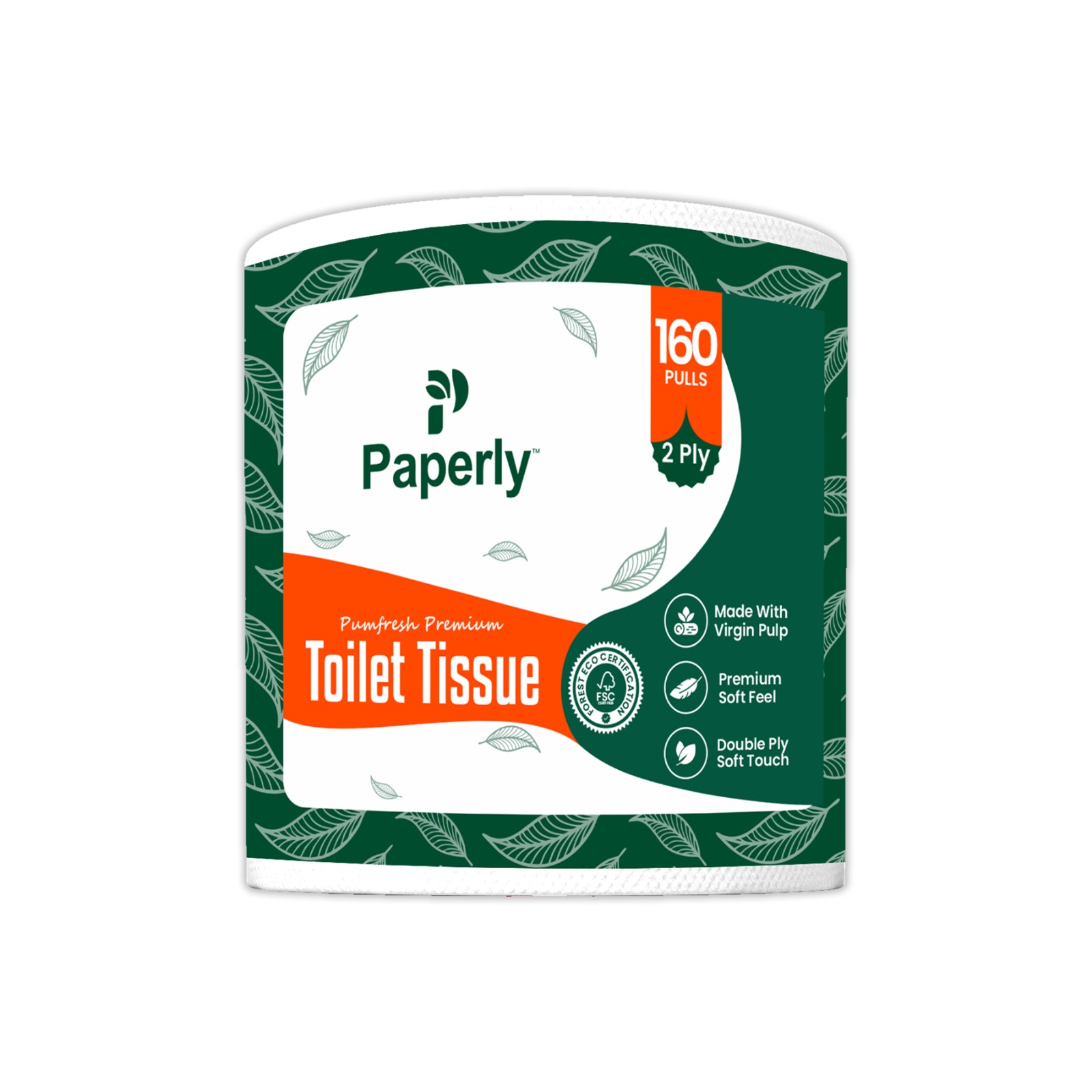 Paperly 2 Ply 100% Virgin Pulp Premium Toilet Tissue - Color: White