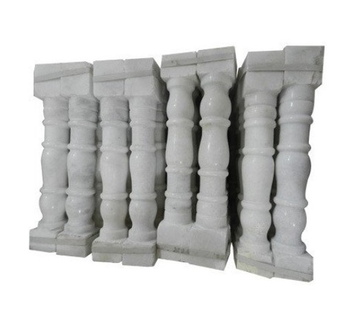 Polished White Marble Pillar