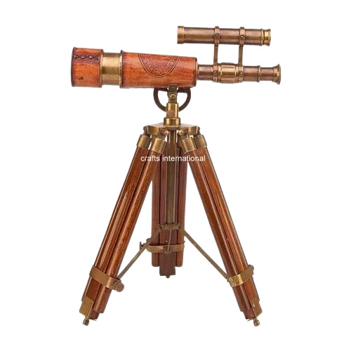 Wooden Double Barrel Telescope