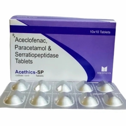 Aceclofenac, Paracetamol, Serratiopeptidase Tablet