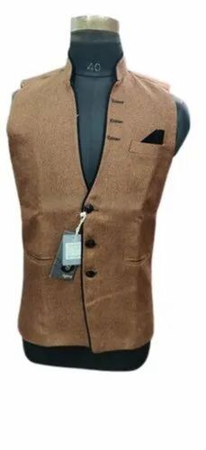 Mens Designer Brown Nehru Jacket