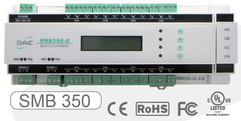 Single Phase Three Phase Multi Circuits Energy Meter - Accuracy: 0.5  %