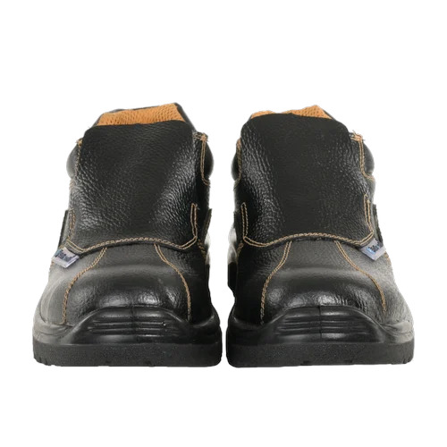 Mens Black Leather Safety Shoes