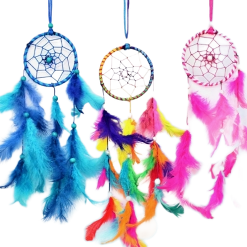 Multicolor Feather Dream Catchers - Various Sizes Multi Color | Durable Easy to Install Indoor Outdoor Use