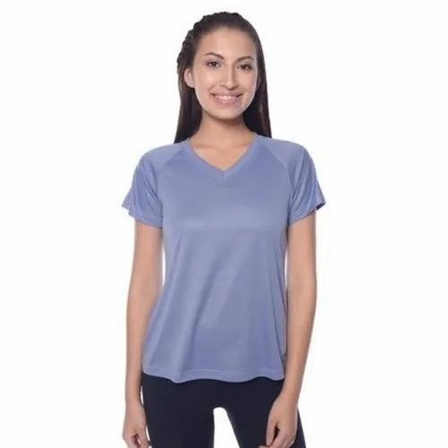Blue V Neck T Shirt