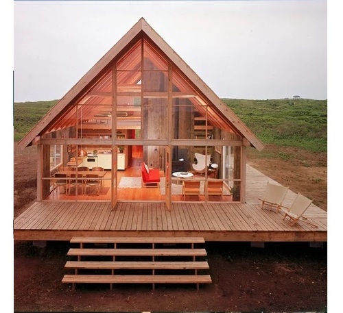 Brown Prefabricated Wooden House Construction Service