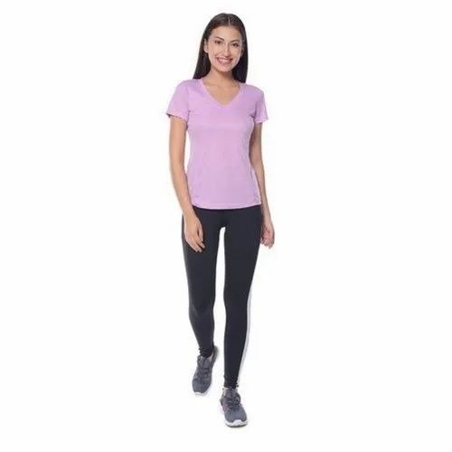 Lavender V Neck T Shirt