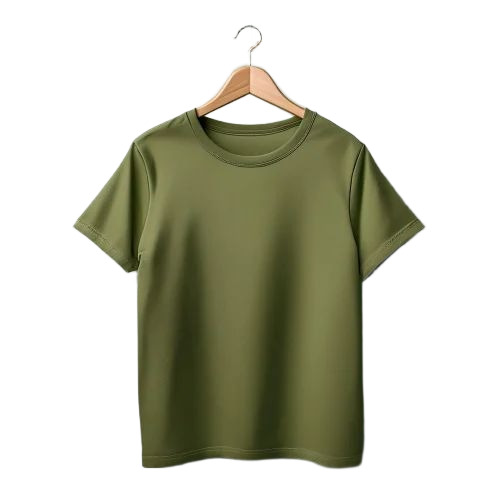 Men Green Plain T Shirt