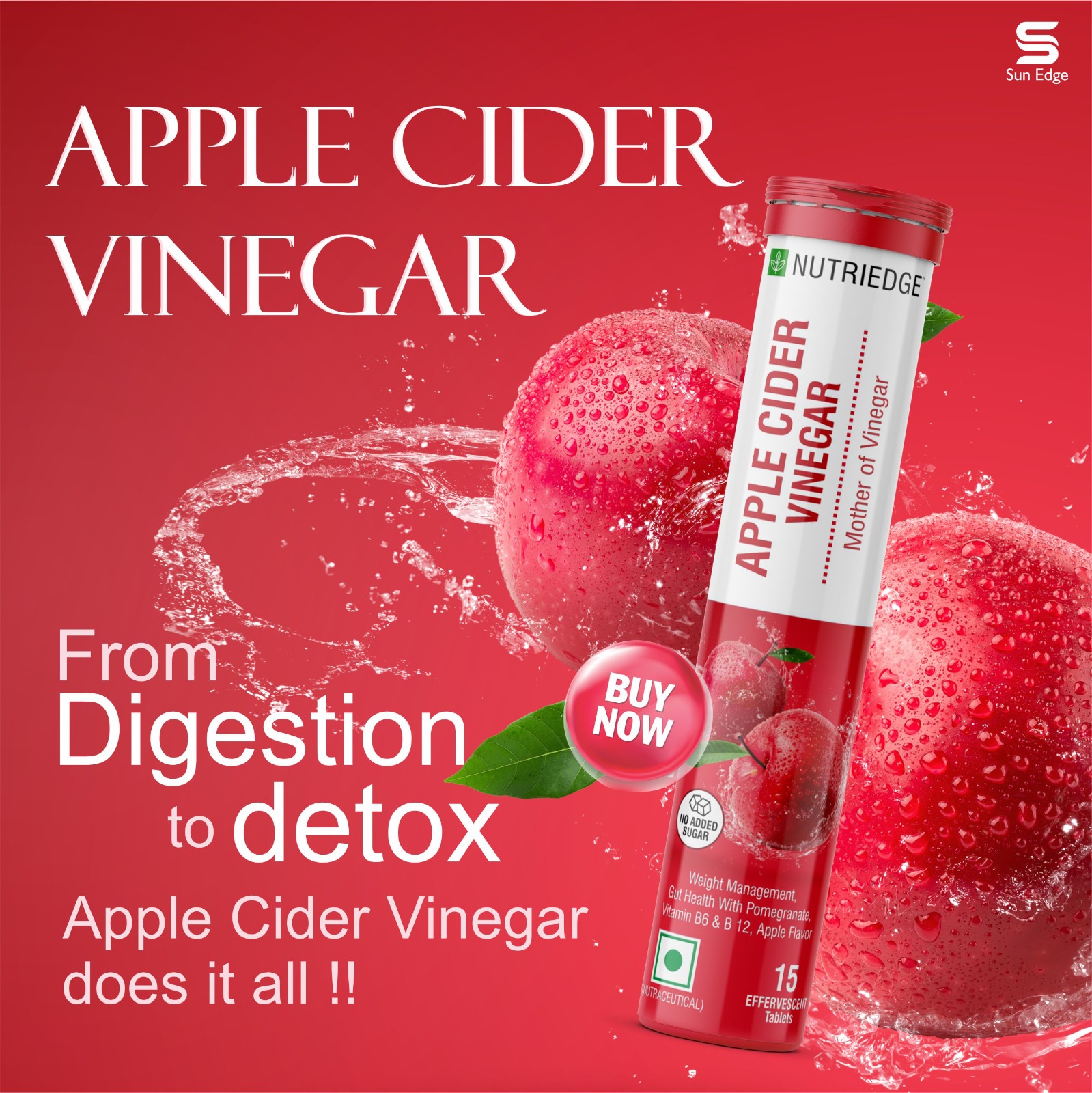 Apple Cider Vinegar Fizz Tablet Effervescent - Physical Form: Solid