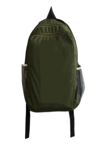 Dark Green Nylon School Bag