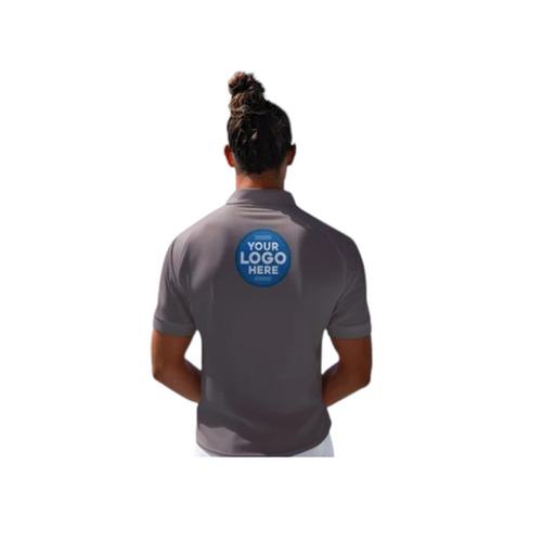 Grey Nylon Promotional Polo Neck T Shirt