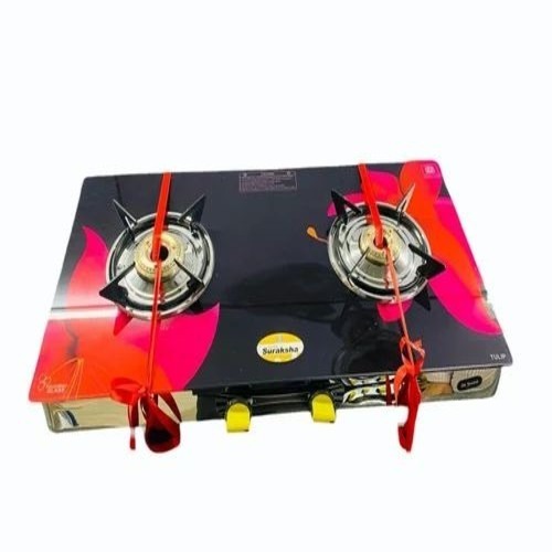 Crystal Double Burner Glass Gas Stove