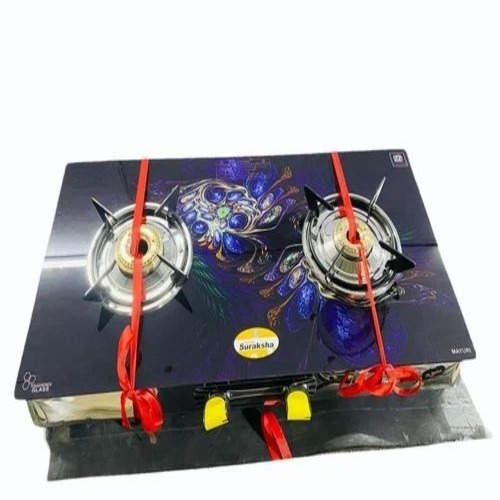 Double Burner Glass Gas Stove