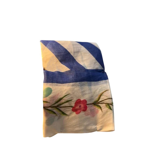 Plain Linen Digital Print Saree