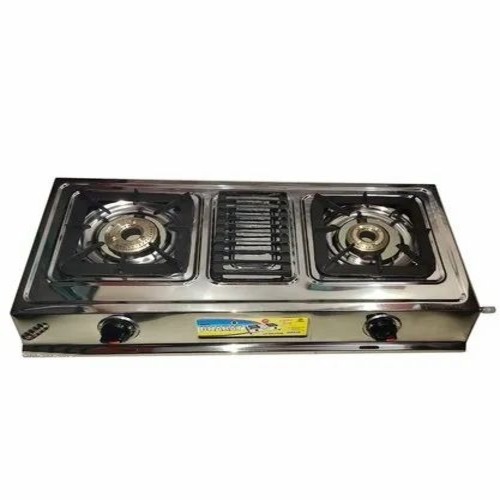 Silver Two Burner Gas Stove