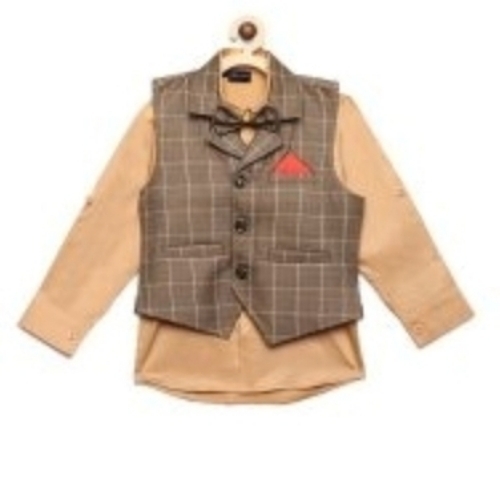 Boys Checkered Waistcoat Set