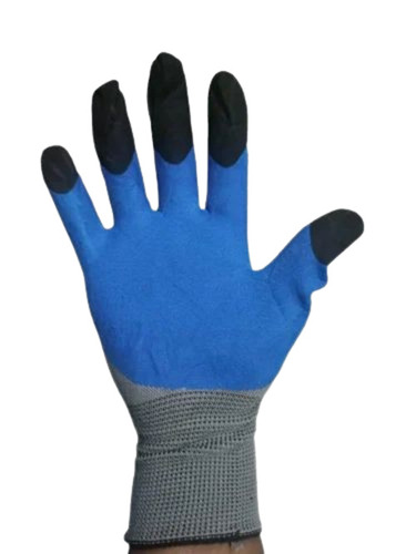 Blue Nitrile Coated Safety Gloves