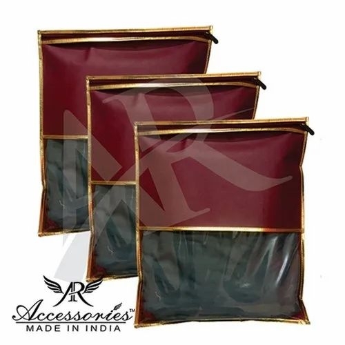 Maroon And Golden Saree Cover