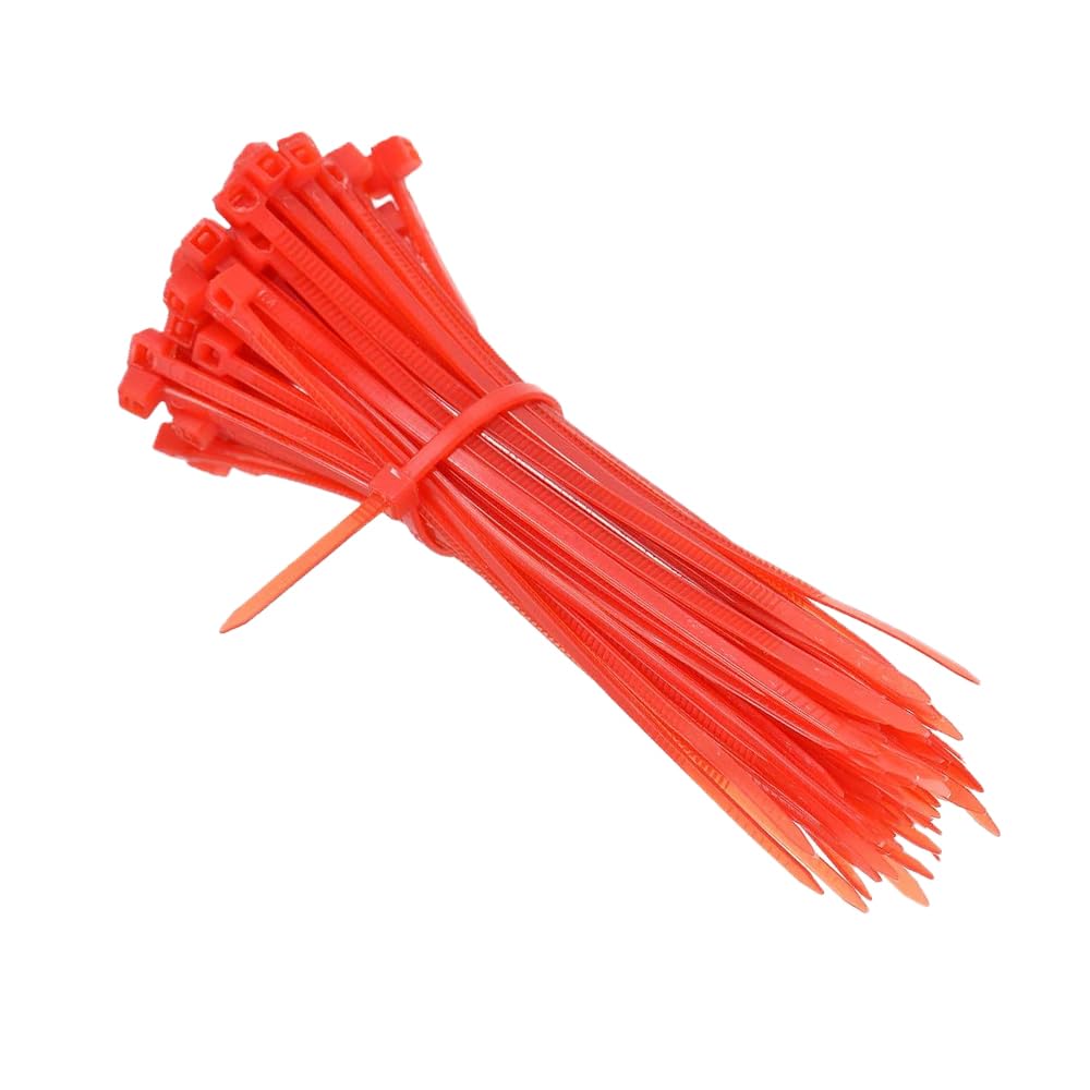 100mm X 2.5mm Red Nylon Zip Cable Ties