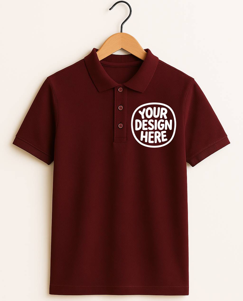 Custom Polo T-Shirt - Color: Maroon
