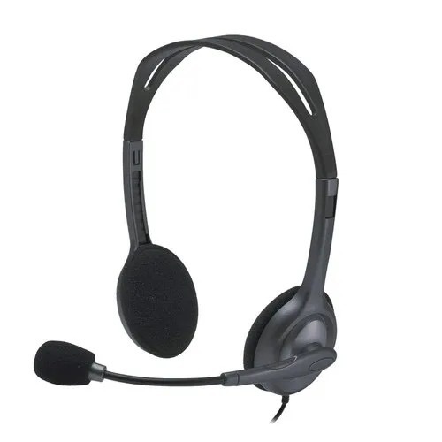 Legitech H111 Wired On Ear Headphones With Mic Black