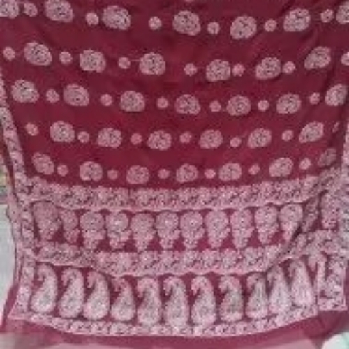 Rose Pattern Handwork Lucknowi Ladies Saree
