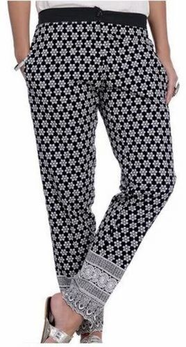 Black Cotton Embroidered Slim Pant