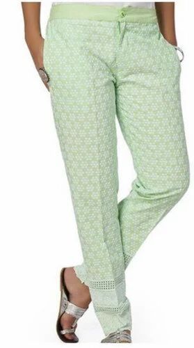 Light Green Embroidered Slim Pant