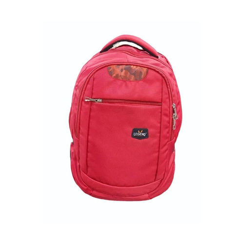 Red Polyester Laptop Backpack
