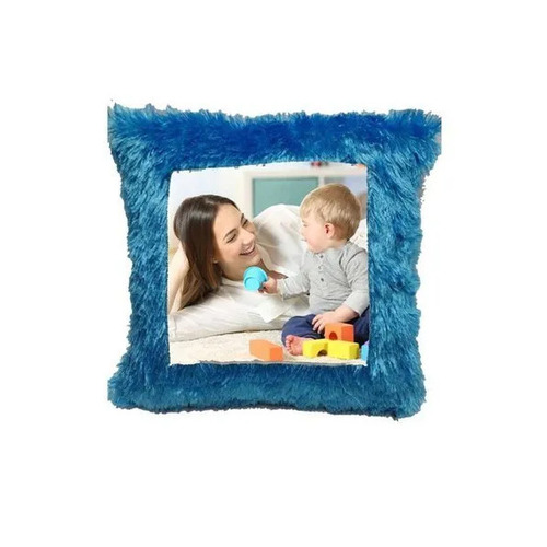 Sublimation Blue Fur Square Cushion