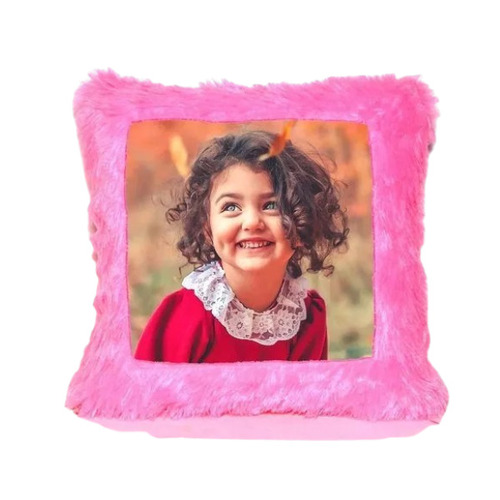 Sublimation Pink Fur Square Cushion