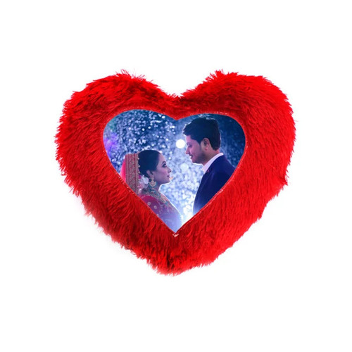 Sublimation Red Fur Heart Cushion