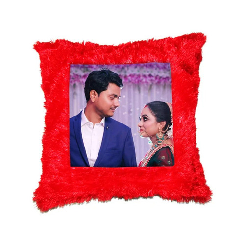 Sublimation Red Fur Square Cushion