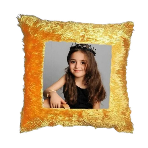 Sublimation Yellow Fur Square Cushion