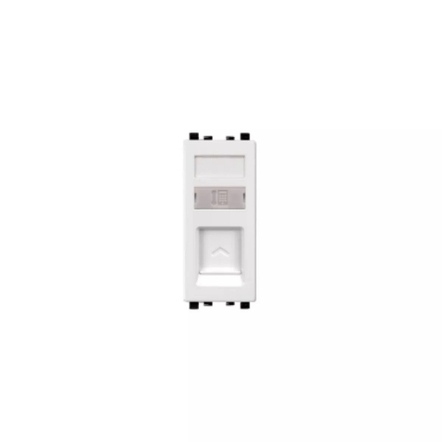 Schneider Zencelo India RJ11 Telephone Outlet With Shutter 1 Gang White
