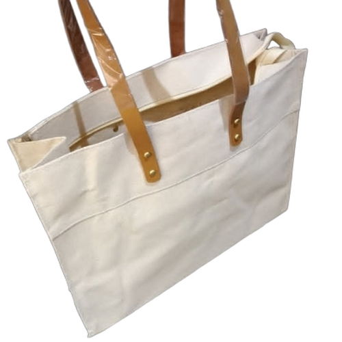 Canvas Leather Handle Tote Bags