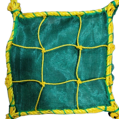 Monofilament Safety Net - Flexible Mesh, Green and Yellow, Square | Corrosion Resistant, Strong Knots, Protective Barrier