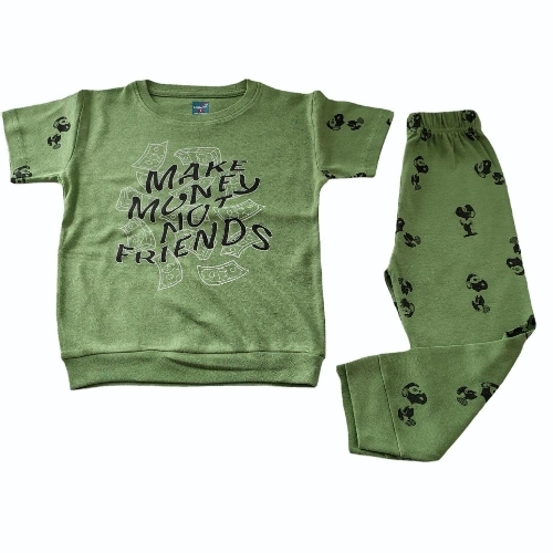 Green Cotton Boys Nightwear 