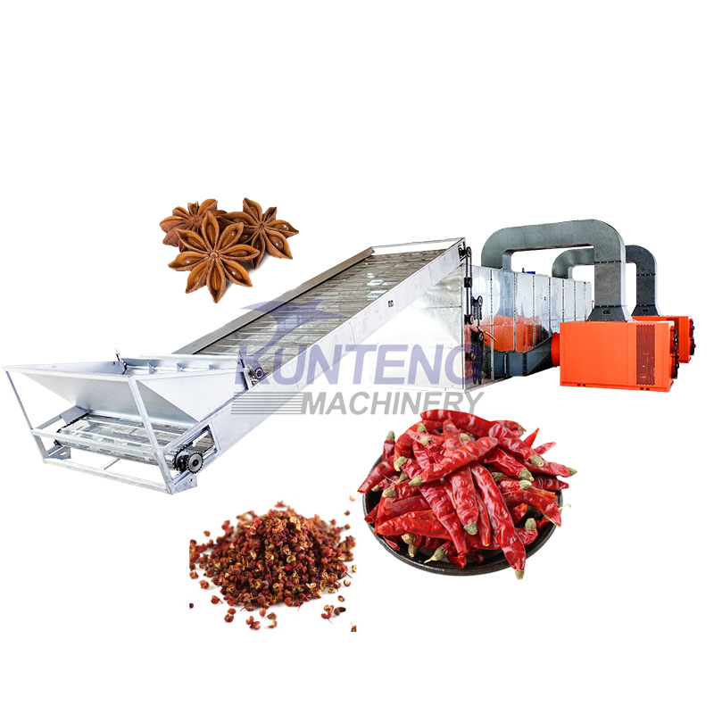 Industrial Hot Pepper Dryer Mesh Belt Dryer - Color: Customized