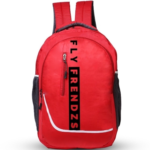 Red Printed Polyester School Bag