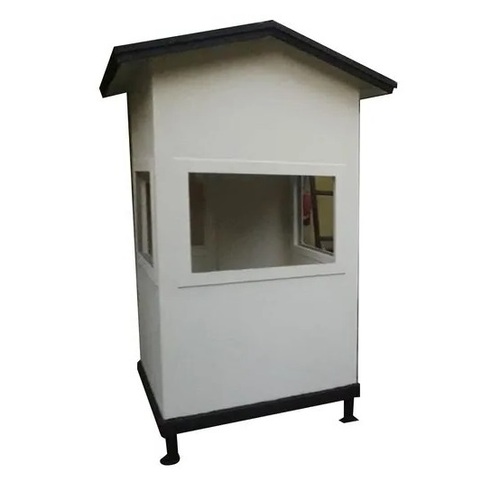 4x4 Feet White Mild Steel Portable Security Cabin