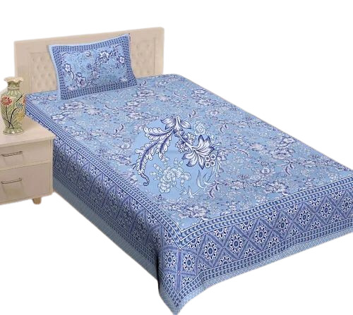 Flower Print Pure Cotton Printed Single Bedsheet