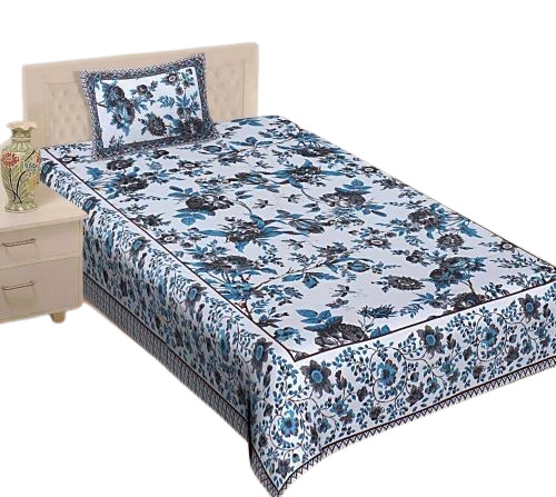 Flower Pure Cotton Single Printed Bedsheet