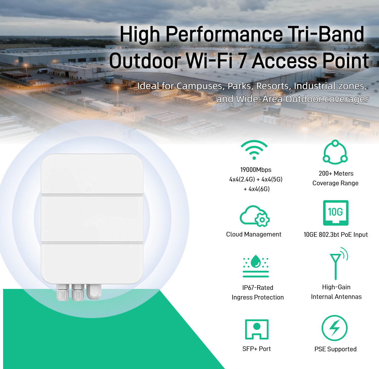 Outdoor Access Point Wi Fi7 - Material: Metal