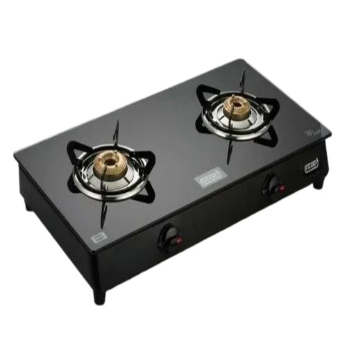 2 Burner Black Glass Gas Stove
