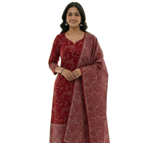 Printed Kota Doria Dress Material