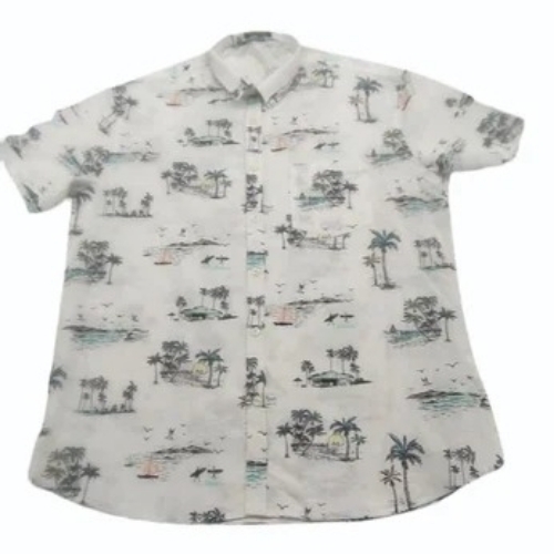 White Kids Printed Cotton Shirt