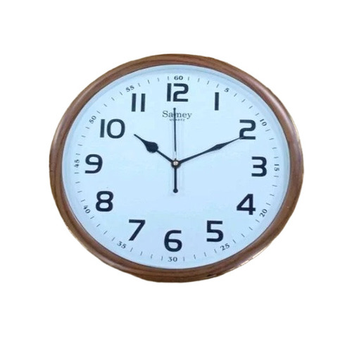 Brown Plastic Wooden Wall Clock