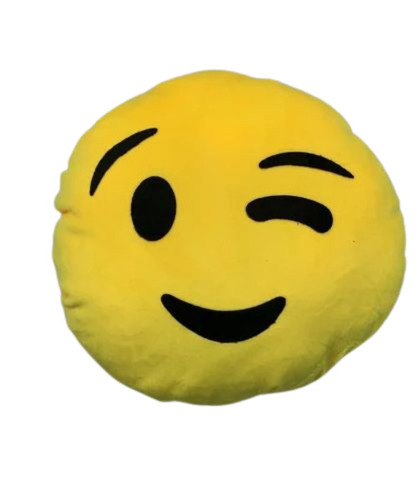 Eye Blink Emoji Round Cushion