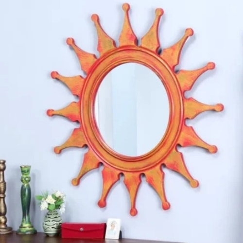 MDF Wall Mirror With Hooks For Wall Hanging In Star Shape